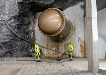 The inside of a hydropower plant